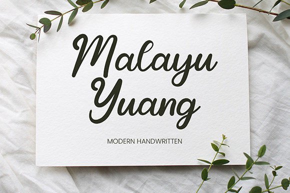Malayu Yuang: A Handwritten Typeface for Elegant Brand Identity