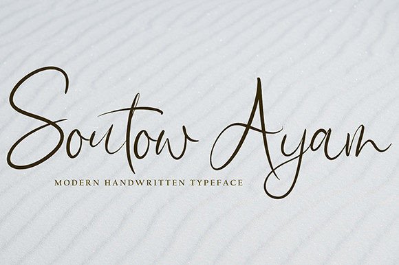 Soutow Ayam: A Timeless Handwritten Typeface for Elegant Brand Identity